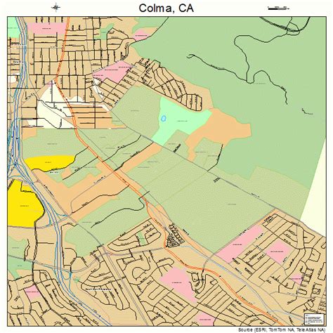 Colma California Street Map 0614736