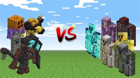 Epic Battle Extreme Golems Vs All Golems In Minecraft Mob Battle