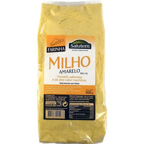 Farinha de Milho Amarelo embalagem 500 g SALUTEM Nutripédia