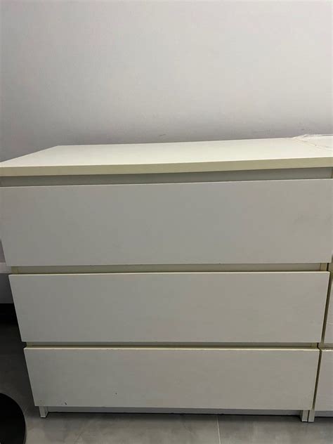 White IKEA Drawer Cabinet - 3 Drawers, Furniture & Home Living, Furniture, Shelves, Cabinets ...