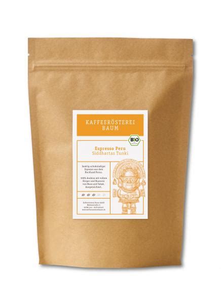 Kaffeerösterei Baum Bio Espresso Peru Siddhartas Tunki online kaufen