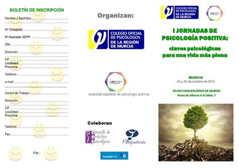 Triptico I Jornadas Psicologia Positiva By Colegio Oficial De