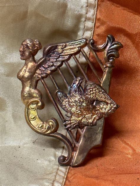 Civil War Union Irish Brigade Harp Insignia Badge Auction