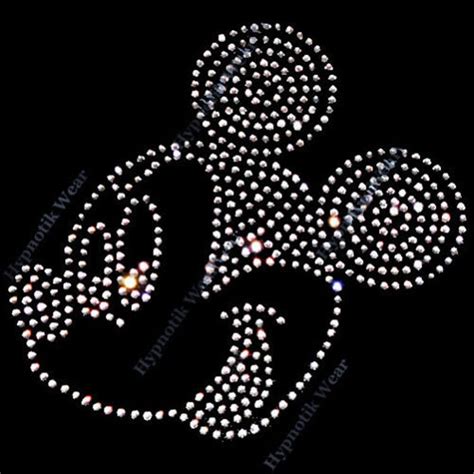 Rhinestone Transfer Mickey Mouse Head Measures Etsy