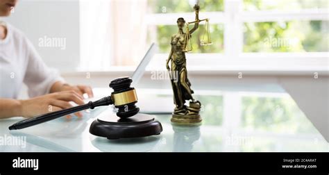 Online Law Court Concept Judge Using Tech Stock Photo Alamy