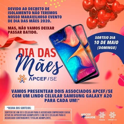 APCEF SE vai sortear 2 celulares no Dia das Mães APCEF SERGIPE