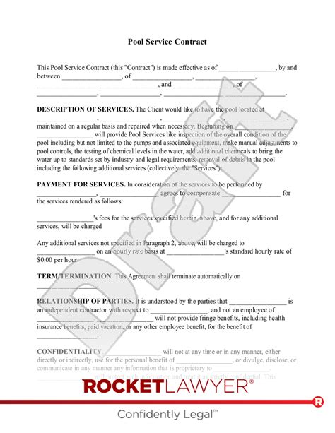 Free Pool Service Contract Template Faqs Rocket Lawyer