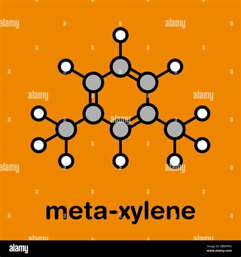 Meta Xylene M Xylene Aromatic Hydrocarbon Molecule Stylized Skeletal