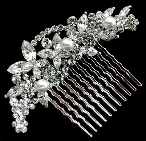 Vines Bridal Hair Comb Crystal Wedding Headpiece Pearl Etsy