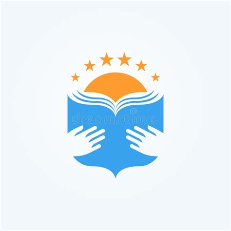 Logo De L école Livre Ouvert à Palmes Et Soleil Symbole De La