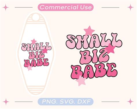 Small Biz Babe Motel Keychain Svg Cricut Cut Files Groovy Retro Svg