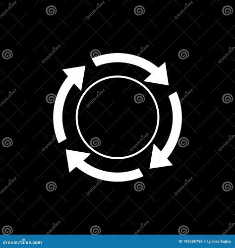 Air Conditioning Icon Circular Arrow Icon Isolated On Dark Background