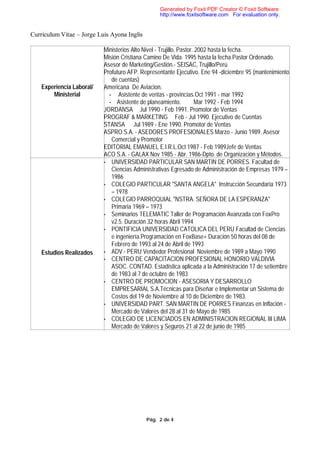 Curriculum Vitae Jorge Ayona PDF