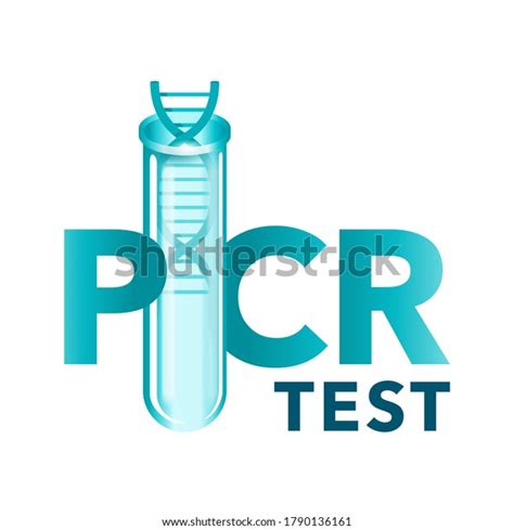 Pcr Testing Emblem Polymerase Chain Reaction Stock Vector Royalty Free