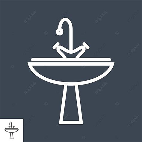 Lavabo L Nea Icono Lavabo Contorno Silueta Ba O Vector Png Dibujos