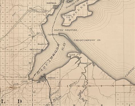 1880 Map Of Ashland And Bayfield County Wisconsin Etsy