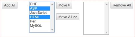 Moving Elements Or Shifting Options From One Drop Down List Box To