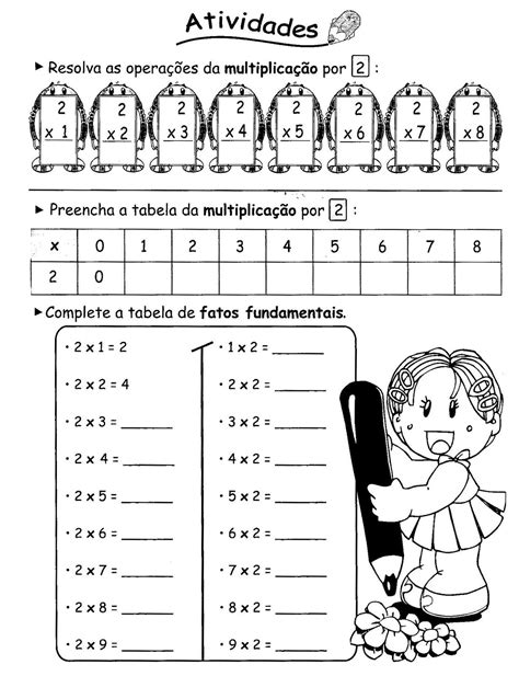 atividade de multiplicação 3º ano