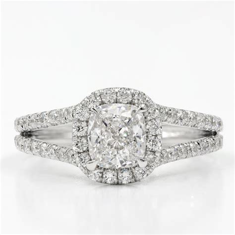 Split Shank Halo Setting For Cushion Cut Diamond Adiamor