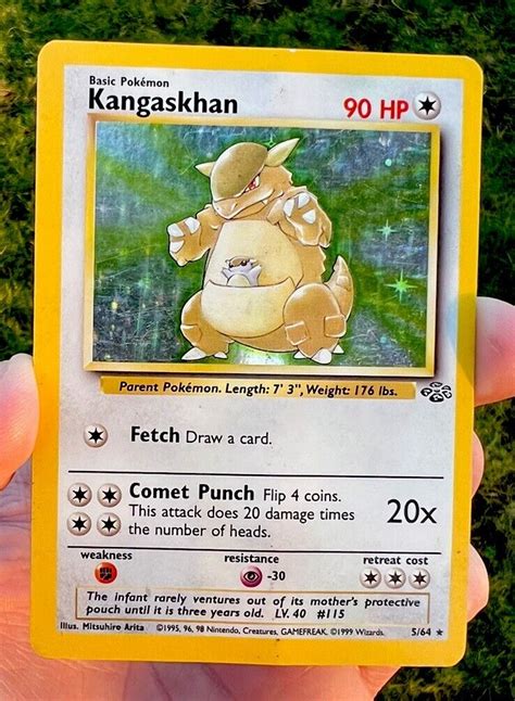 Pokémon TCG 1999 WOTC Kangaskhan Jungle 5 64 Holo Unlimited Holo Rare