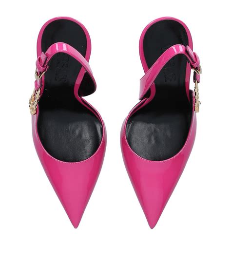 Versace Pink Patent Leather Safety Pin Slingback Pumps Harrods Uk