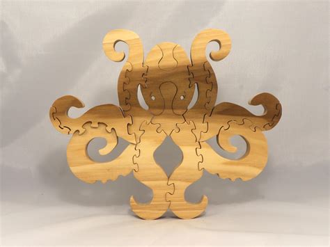 Wood Octopus Puzzle For Advanced Kids To Adults Large Freestanding