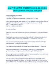 Lsu Phsc Midterm Exam Questions And Answers Practice Solution Pdf