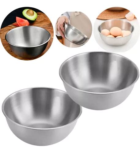 4 Bowl Tigela Bacia Aço Inox Escovado Saladeira 22cm Mistura Frete grátis