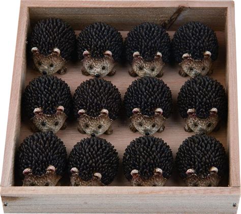 Transpac A1108 Mini Resin Hedgehogs Figurine In Box Set Of