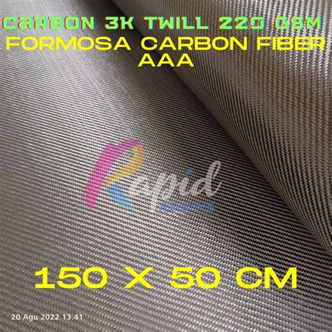 Jual Serat Karbon Asli Carbon Fiber Fabric 3K 220 GSM Twill FORMOSA