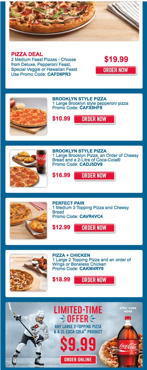 Dominos Pizza Canada Offers Get 2 Medium Feast Pizzas Choose From