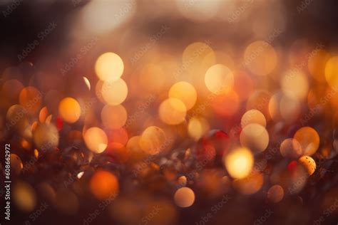 Orange And Yellow Bokeh Light Spots At Night Vertical Created Using