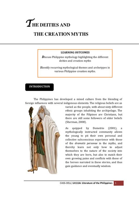 THE Deities AND Creation Myths - INTRODUCTION THE DEITIES AND THE ...