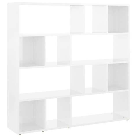 Bibliothèque Séparateur de pièce Blanc brillant 105x24x102 cm