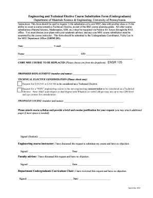 Fillable Online MSE Course Substitution Form Fax Email Print PdfFiller