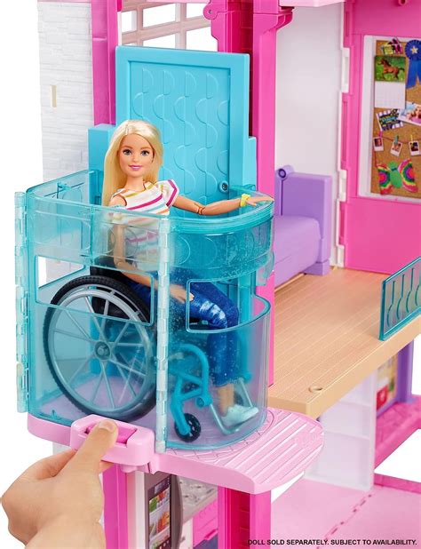 Barbie Casa De Muñecas Dreamhouse Con Ascensor Accesible Para Sillas De Ruedas Piscina Tobogán