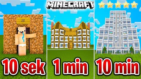 Minecraft Buduj Hotel W Sekund Minut I Minut Youtube