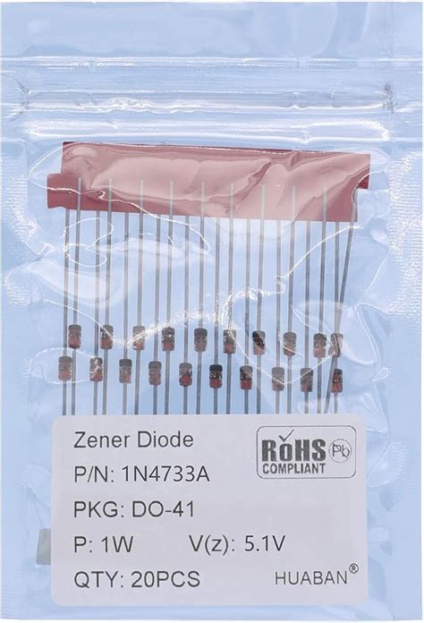 Amazon 20PCS 1N4733A 1N4733 Silicon Planar Power Zener Diode 1W 5