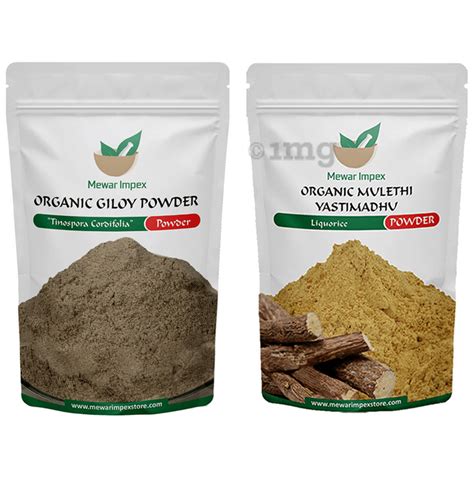 Mewar Impex Combo Pack Of Organic Giloy Powder Organic Mulethi