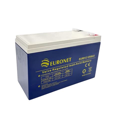 Euronet Valve Regulated Lead Acid Battery 12v 9ah Siddiqui Trading Fzco