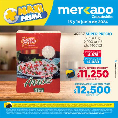 Mercado Colsubsidio Maxi Prima Y Junio Cazaofertas Colombia