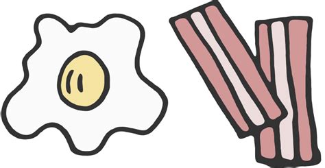 Drawn Eggs and Bacon - Openclipart