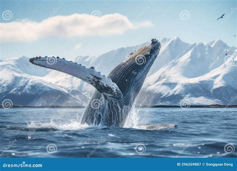 A Whale Jump Out of Sea Water in Ocean Stock Illustration - Illustration of ocean, fish: 296269887