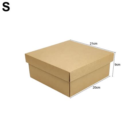 SHIOK DIY S M L Square Shaped Brown Kraft Gift Paper Box For Cake