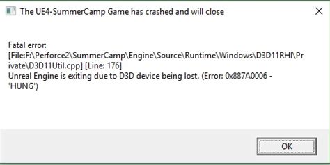 Fix Unreal Engine Is Exiting Due To D3D Device Being Lost Windows