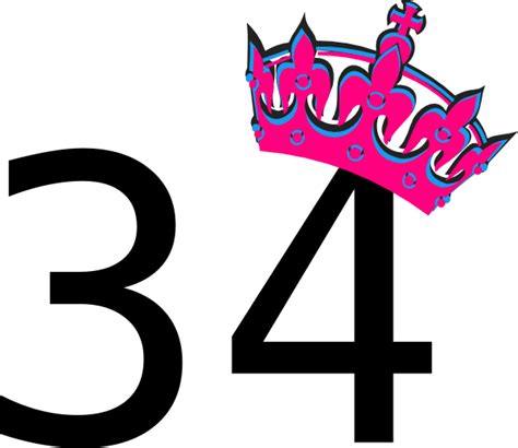 Pink Tilted Tiara And Number 34 Clip Art At Vector Clip Art Images