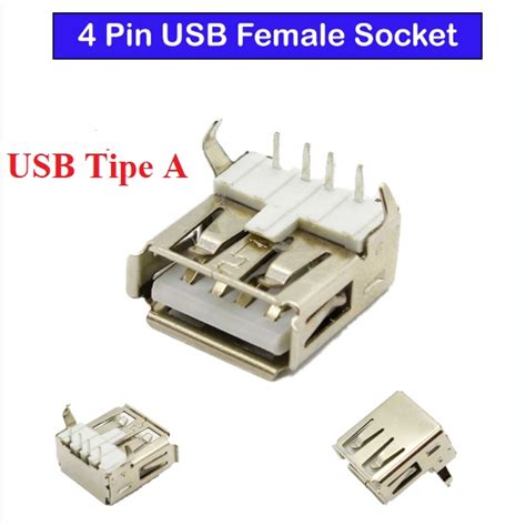 Jual Soket Socket Usb 20 Female Pcb Mount Tipe Type A 4 Pin 4pin Tekuk 90 Konektor Tanam