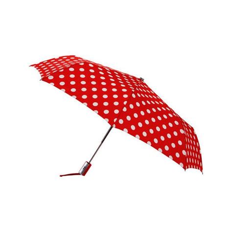 Women S Leighton Manhattan Compact Umbrella Red White Poka Dot