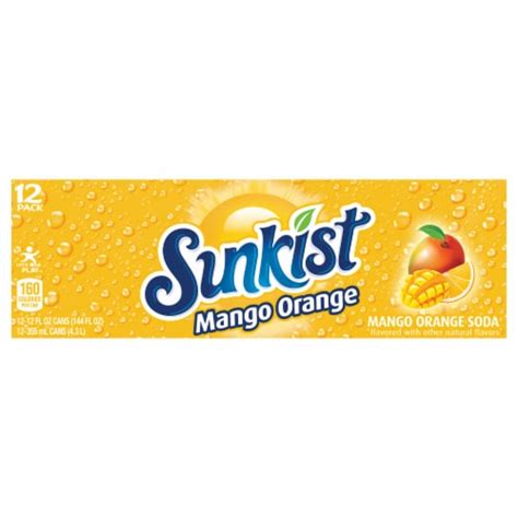 Sunkist® Mango Orange Soda Cans, 12 pk / 12 fl oz - Fry’s Food Stores