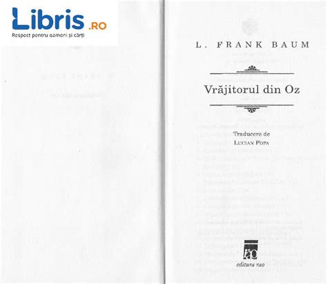 Pdf Vrajitorul Din Oz L Frank Baum Cdn Libris Ro Din Oz L